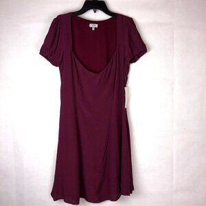 Tobi Maroon Short Sleeve Dress  M